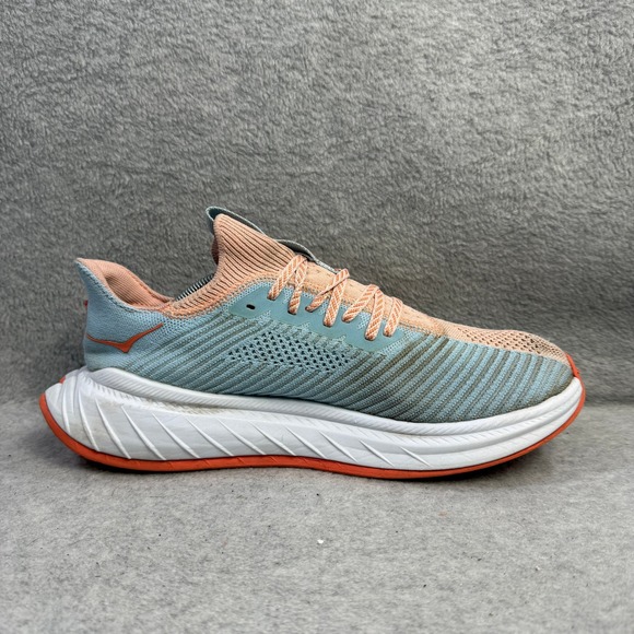 Hoka Women's Peach Orange White Athletic Running Shoes - Picture 6 of 10
